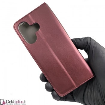 Telone dirbtinos odos dėklas - bordo spalvos (Xiaomi Redmi 13/Redmi Note 13R/Poco M6 4G)